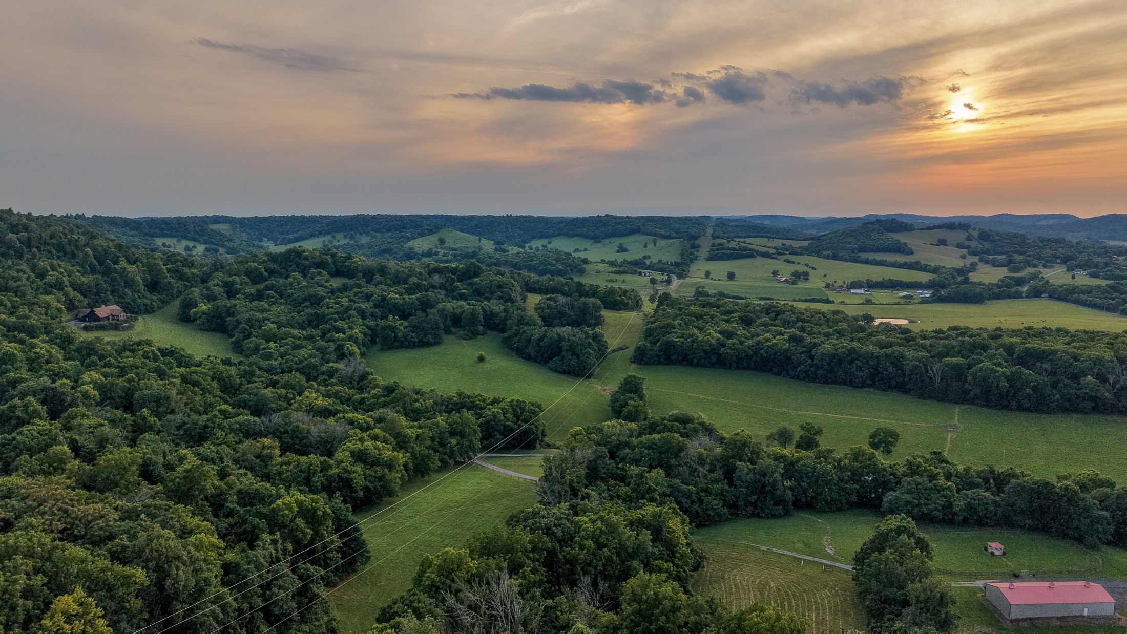 Sunset across the surrounding Tennessee landscape