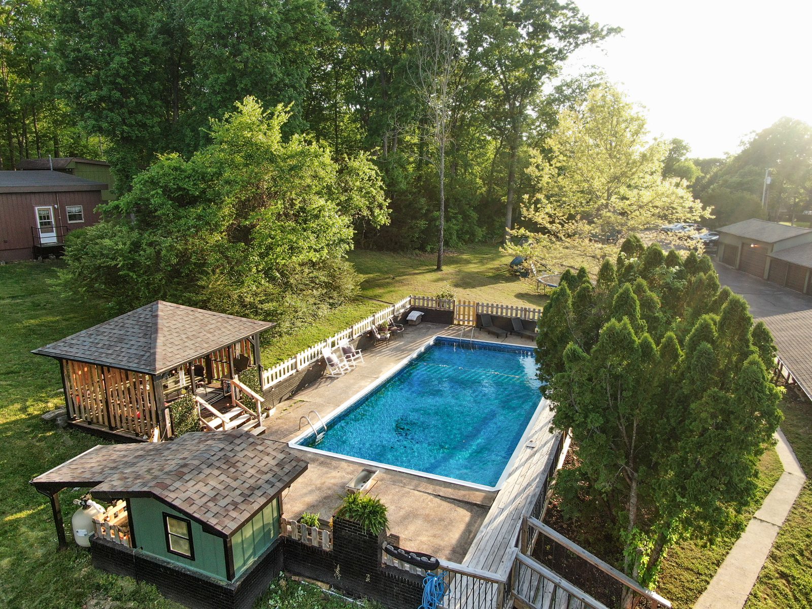 305 Ridgewood Drive — pool from above