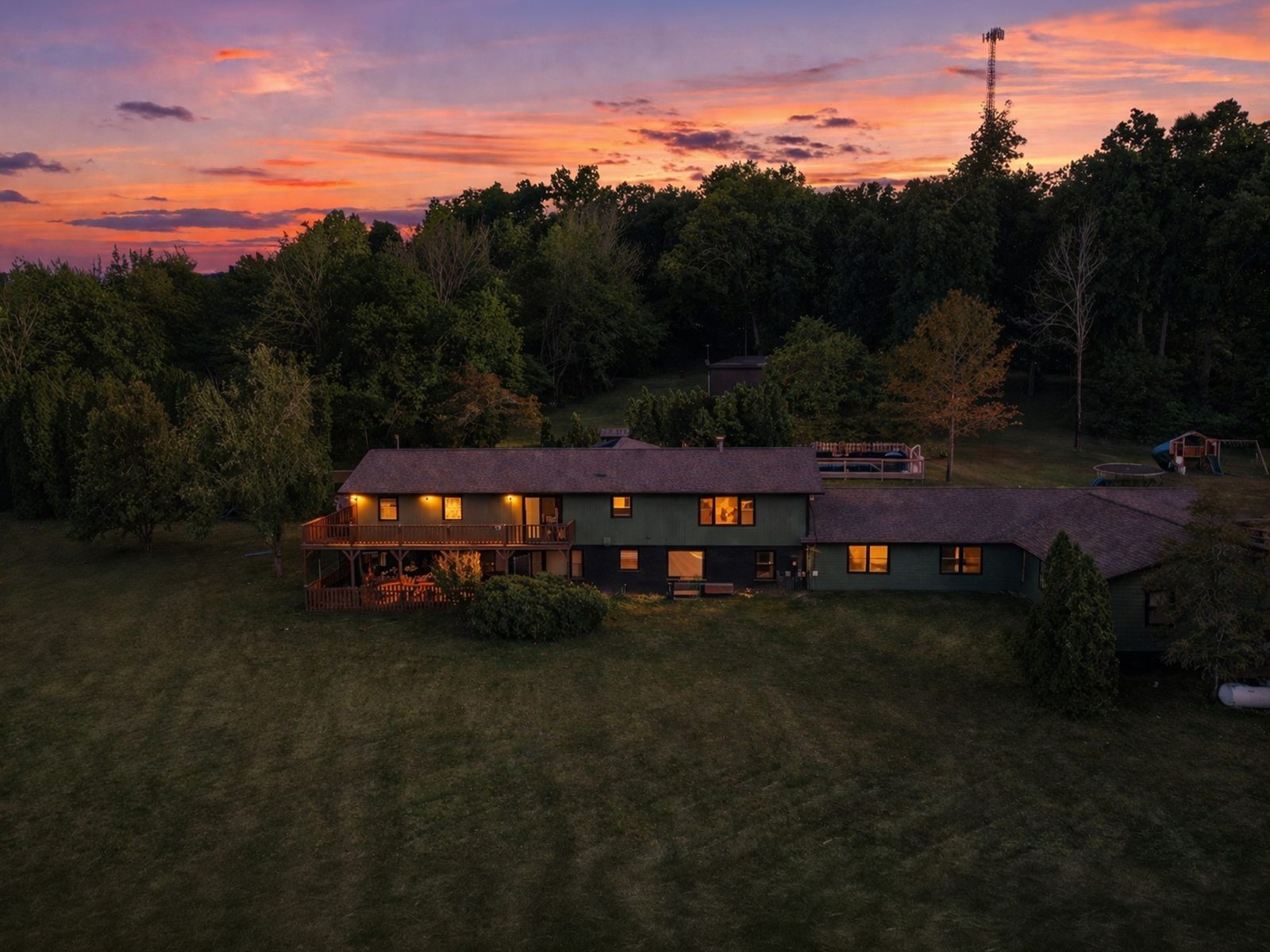 305 Ridgewood Drive — at dusk