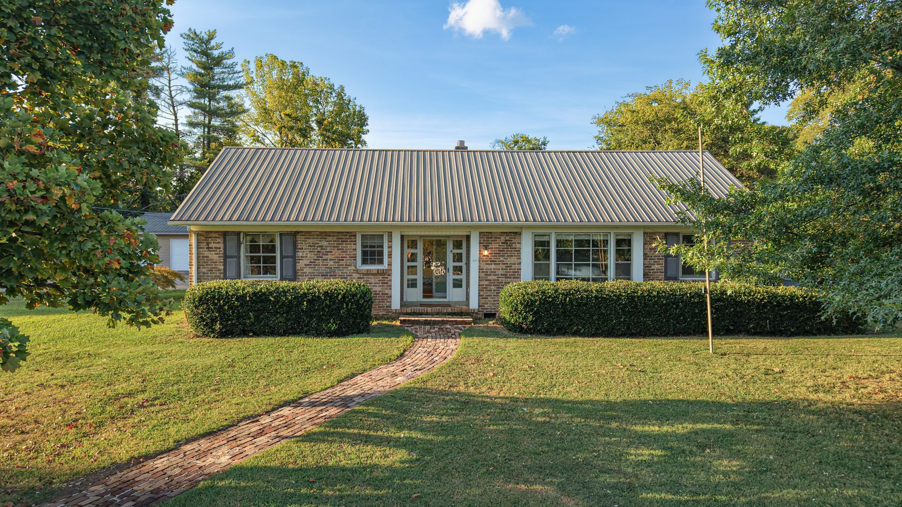 313 Hickory Drive — a tree-lined approach