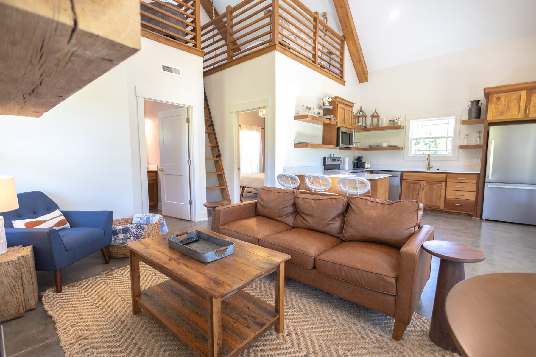 571 Bedford Lake Road — living beneath the beams